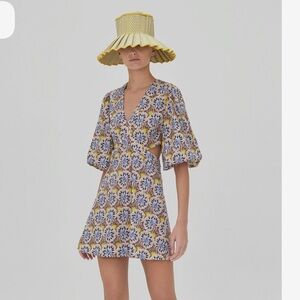 ALEXIS Orissa Cutout Printed Stretch-Cotton Mini Dress By Alexis